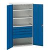 Verso Storage Cabinet, 2 Doors, Blue, 2000 x 1050 x 550mm thumbnail-0