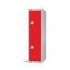 Low Height Locker, 3 Doors, Red, 1370 x 300 x 450mm thumbnail-0