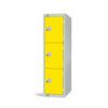 Low Height Locker, 3 Doors, Yellow, 1370 x 300 x 450mm thumbnail-0
