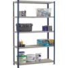 Standard Duty Shelving, 5 Shelves, 180kg Shelf Capacity, 2438mm x 900mm x 600mm, Blue & Grey thumbnail-0