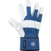 206 Tegera, Cold Resistant Gloves, Blue/Natural, Cotton/Synthetic Fiber Liner, Leather Coating, Size 8 thumbnail-1