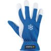 217 Tegera, Cold Resistant Gloves, Blue/White, Nylon/Polyester Liner, Leather Coating, Size 8 thumbnail-1