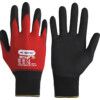 Beta 1 Mechanical Hazard Gloves, Black/Red, Nylon/Spandex Liner, Nitrile Foam Coating, EN388: 2016, 4, 1, 2, 1, X, Size 10 thumbnail-0