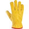 Cat I Drivers Gloves, Yellow, Leather Coating, Cotton/Fleece Lined, Size 10 thumbnail-1