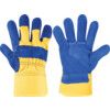 Split Leather Rigger Gloves, Size 10, Blue & Gold thumbnail-0