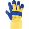 Split Leather Rigger Gloves, Size 10, Blue & Gold thumbnail-1