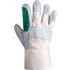 Rigger Gloves, Blue/Grey/Natural, Leather Coating, Cotton Liner, Size 10 thumbnail-1