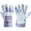 Rigger Gloves, Blue/White, Leather Coating, Cotton Liner, Size 10 thumbnail-0