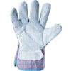 Rigger Gloves, Blue/White, Leather Coating, Cotton Liner, Size 8 thumbnail-2