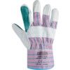 Rigger Gloves, Blue/White, Leather Coating, Cotton Liner, Size 10 thumbnail-1