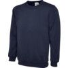 Sweatshirt, Navy Blue, Cotton/Polyester, 3XL thumbnail-0