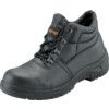 Worktough, Mens Safety Boots Size 7, Black, Leather, Steel Toe Cap thumbnail-0
