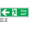 FIRE EXIT (LEFT) 600mmx200mm S/ADHESIVE SA4 thumbnail-0