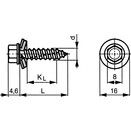 Roofing / Front Bolt with Sealing Ring - ST (Self Tapping) - Steel - BZP (Bright Zinc Plated) thumbnail-1