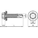 Roofing / Front Bolt with Sealing Ring - ST (Self Tapping) - Steel - BZP (bright Zinc Plated) - Drill Point thumbnail-1