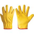 CAT I Yellow Cowhide Driver's Gloves, Unlined thumbnail-0