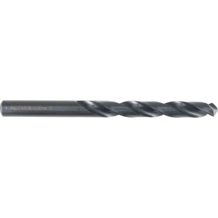 Jobber Drill, 12mm, Normal Helix, High Speed Steel, Black Oxide