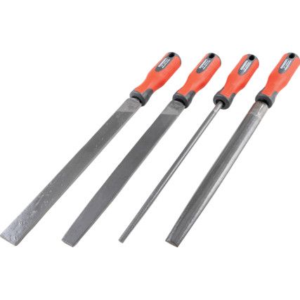 200mm (8'') 4 Piece Second Cut Engineers File Set With Handles