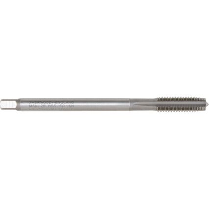 Second Tap, 8mm x 1.25mm, Straight Flute Extension, Metric Coarse, High Speed Steel, Bright