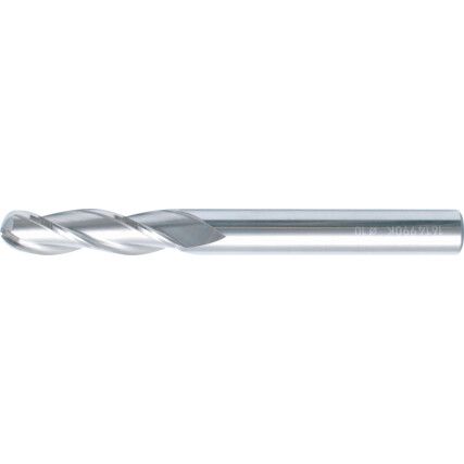 Long, Ball Nose End Mill, 3mm, 3 fl, Carbide, Uncoated
