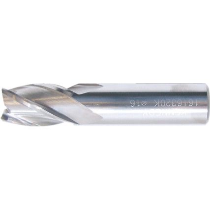 End Mill, Regular, Plain Round Shank, 16mm, Carbide, Uncoated