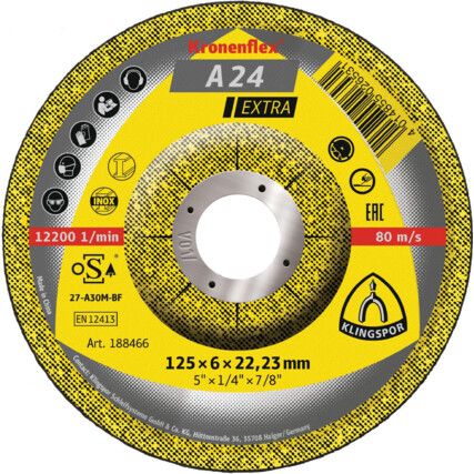 A24EXTRA GRINDING DISC 125X6X22MM