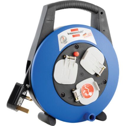 5M LIGHT DUTY CABLE REEL 13A 3 OUTLETS