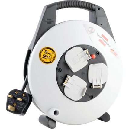 10M LIGHT DUTY CABLE REEL 10AMP 3 OUTLETS