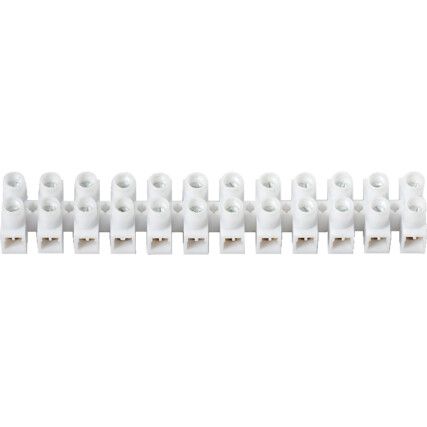 Strip Connectors, White Polypropylene, 15A, (12-Strips, Pk-10)