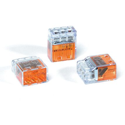 Wire Connectors, Push-In, 3-Cable - 32A Releasable (Pk-75)