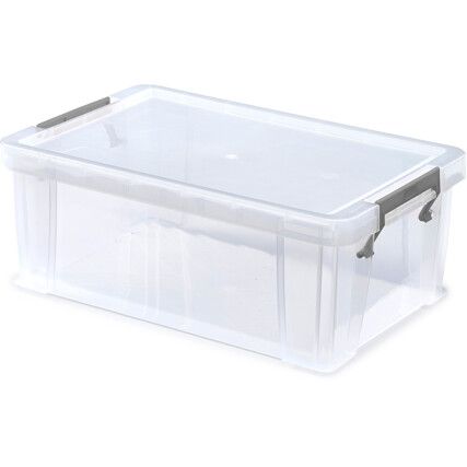 Storage Box with Lid, Clear, 400x255x150mm, 10L