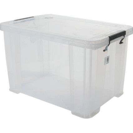 Storage Box with Lid, Clear, 470x300x290mm, 26L