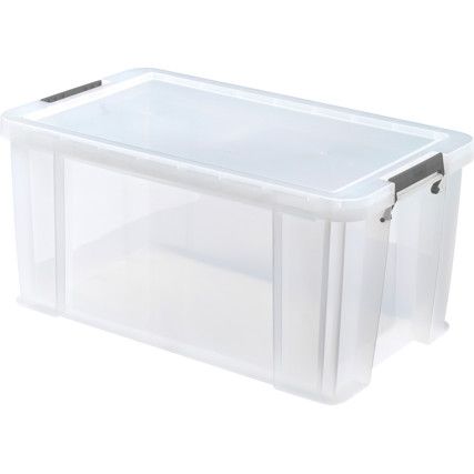 Storage Box with Lid, Clear, 640x380x310mm, 54L