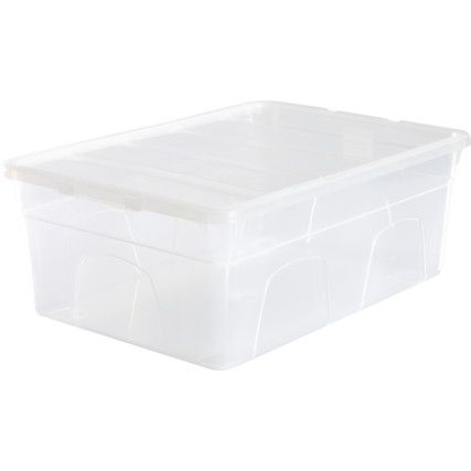 Storage Box with Lid, Clear, 360x260x140mm, 11L