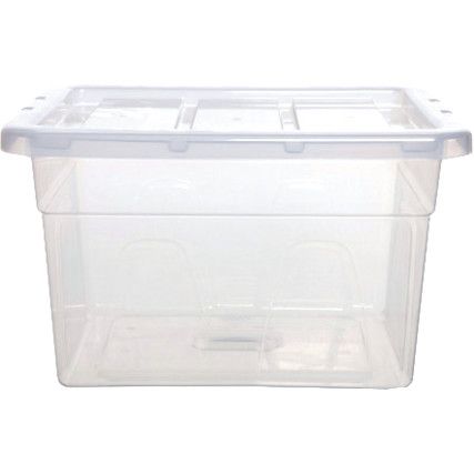 Storage Box with Lid, Clear, 400x240x245mm, 22L