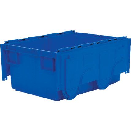 Euro Container with Lid, Blue, 600x400x265mm, 49.5L