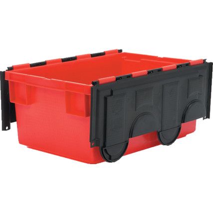 Euro Container with Lid, Red;Black, 600x400x265mm, 49.5L