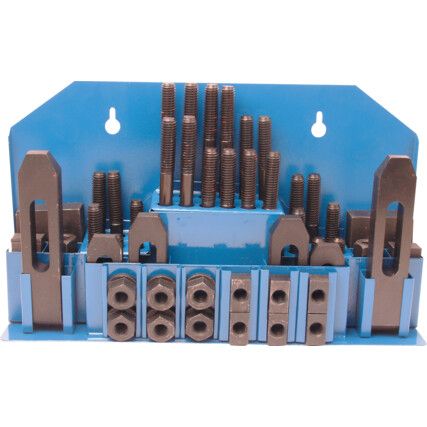 T-Slot Clamping Set, Inch, 1/2in.UNC, Steel, Set Of 58