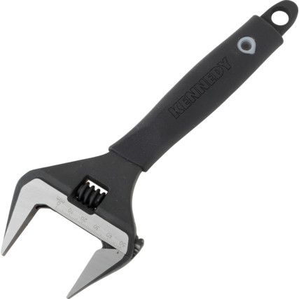 Wide Jaw Adjustable Spanner, Steel, 10in./250mm Length, 50mm Jaw Capacity