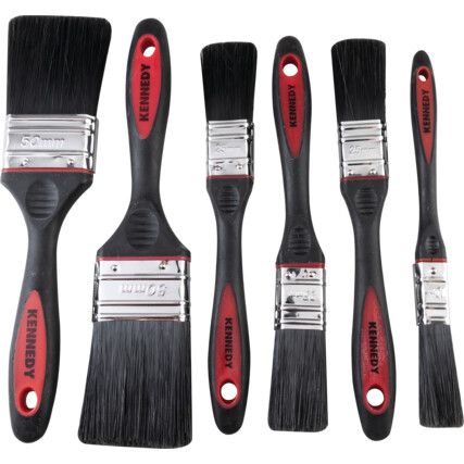 1/2in./1in./2in., Flat, Synthetic Bristle, Angle Brush Set, Handle Rubber