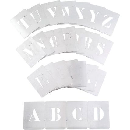 A to Z, Steel, Stencil, 50mm Character Height, Set of 26