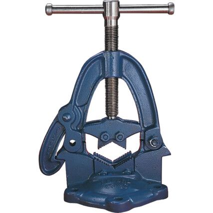 Pipe Vice, 1/8 to 2", Bolt Mount, Fixed Base, Cast Iron