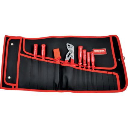 Tool Roll, PVC, Red/Black, 14 Pockets, 700 x 315mm