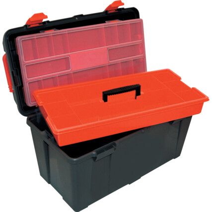 Tool Box, Impact Resistant Plastic, (L) 480mm x (W) 240mm x (H) 260mm