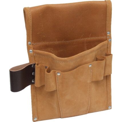 Tool Belt, Leather, Tan, 2 Pockets, 290 x 200mm