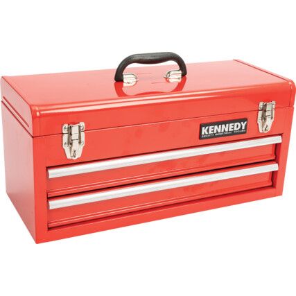 Portable Tool Chest, Classic Range, Red, Steel, 2-Drawers, 228 x 534 x 218mm, 30kg Capacity