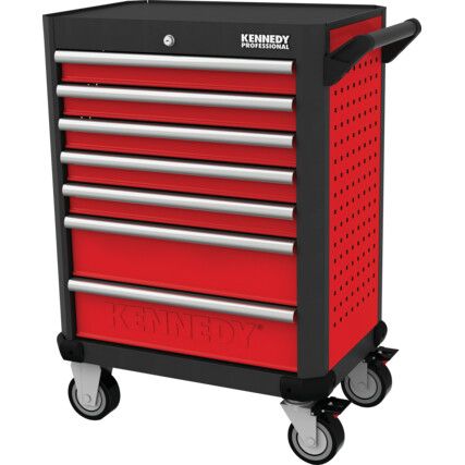 Roller Cabinet, Ultimate, Red/Grey, Steel, 7-Drawers, 844 x 706 x 461mm, 550kg Capacity