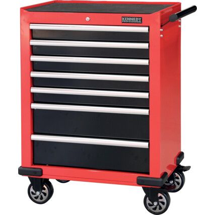 Roller Cabinet, Classic - Extra Deep, Red, Steel, 7-Drawers, 993 x 699 x 458mm, 250kg Capacity