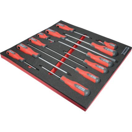 12 Piece Pro-Torq Screwdriver Set in 2/3 Width Foam Inlay for Tool Chests