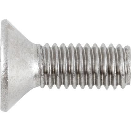 M6 Hex Socket Countersunk Screw, A2 Stainless, Material Grade 70, 16mm, DIN 7991